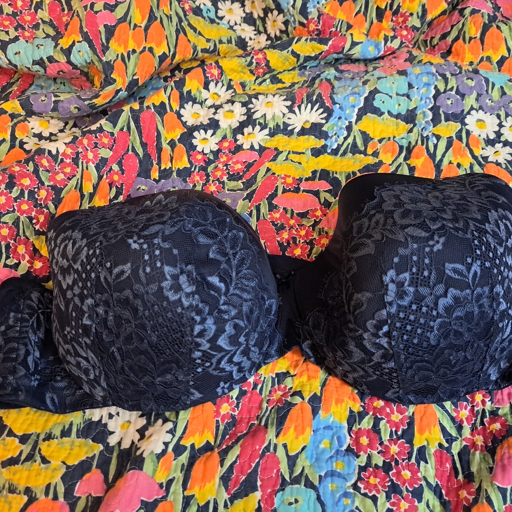 Cacique Navy Blue Lace Bra 50DD